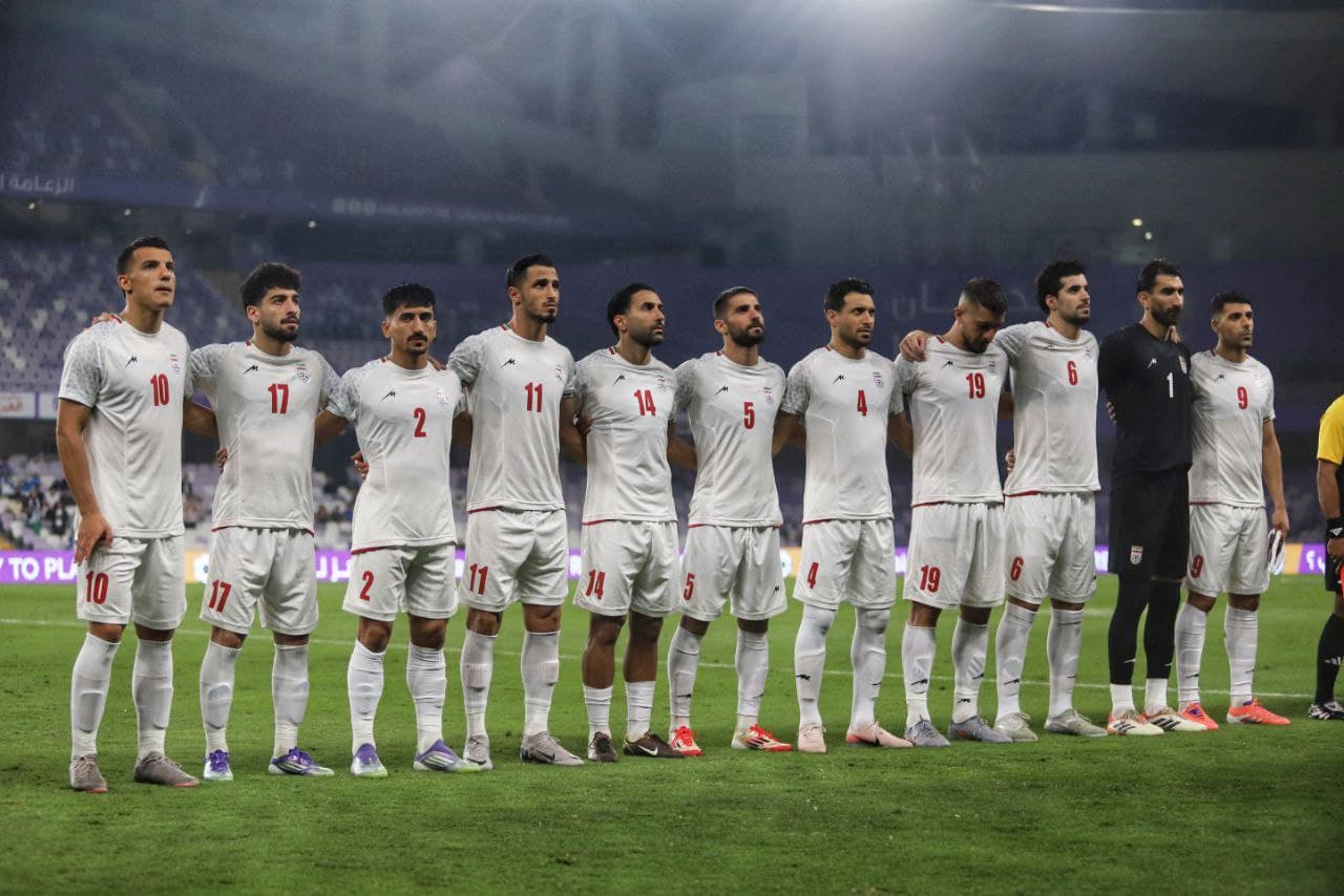 عکس از تیم ملی ایران پیش از آغاز بازی با ازبکستان