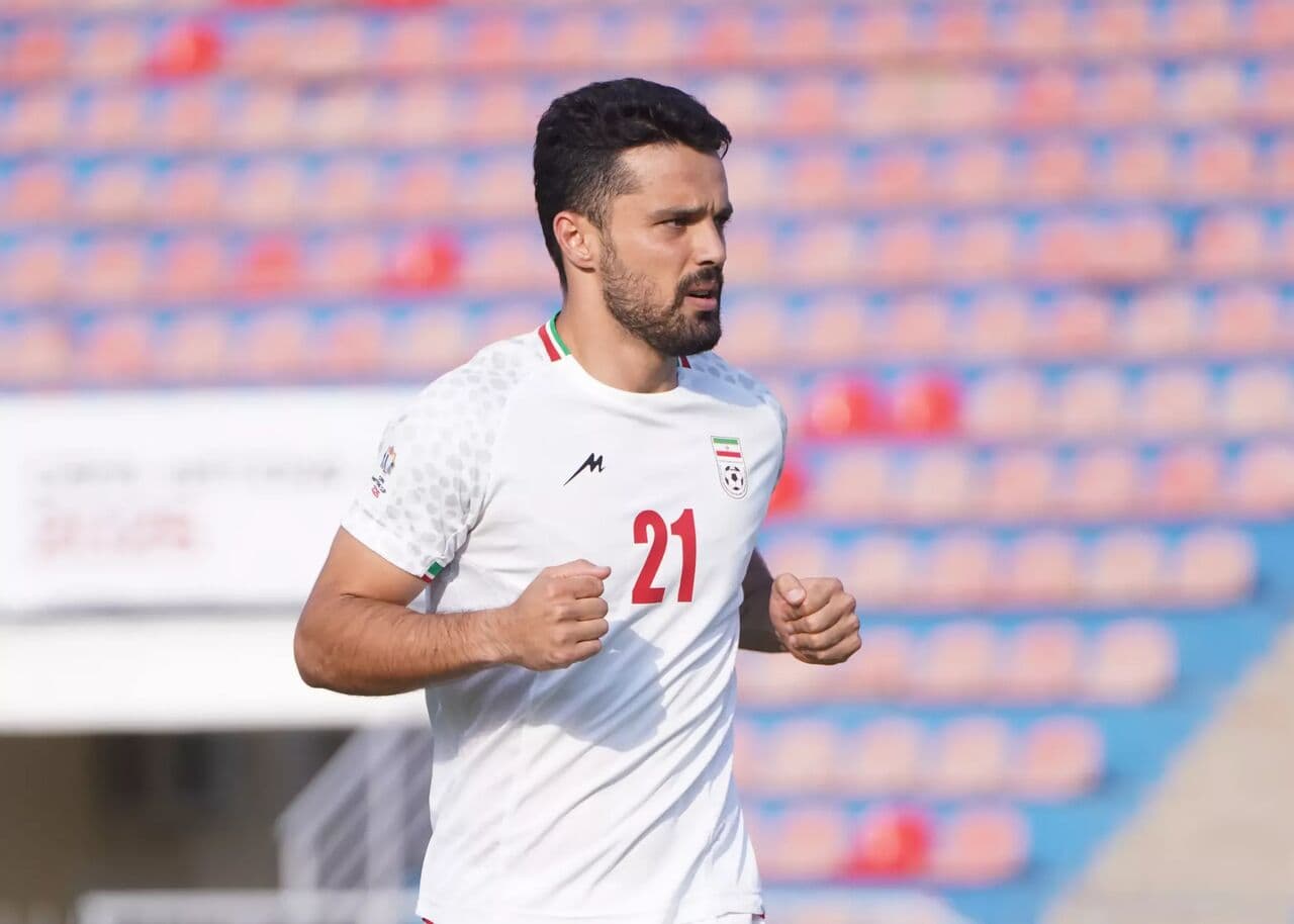 عکس از امید نورافکن هافبک تیم ملی ایران