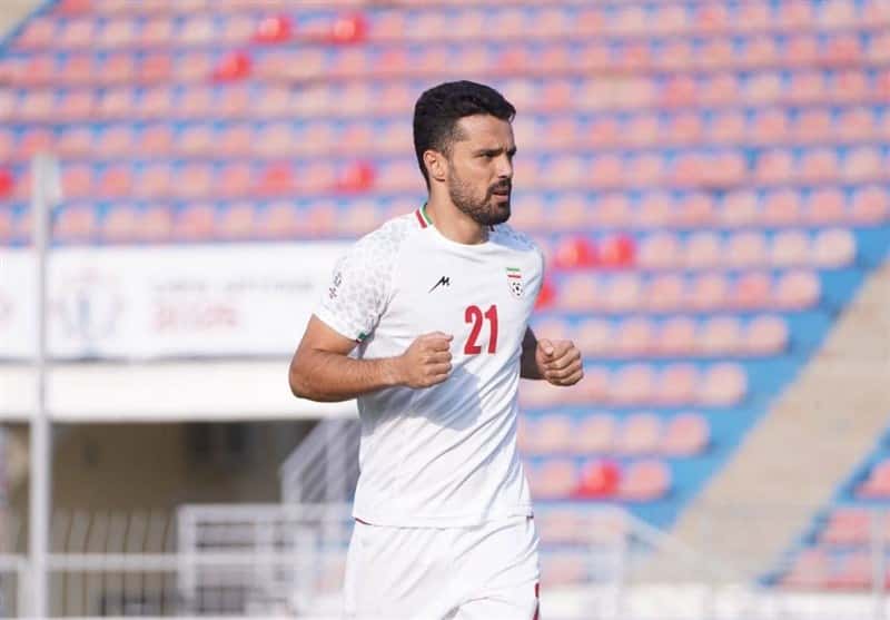 عکس از امید نورافکن هافبک تیم ملی ایران