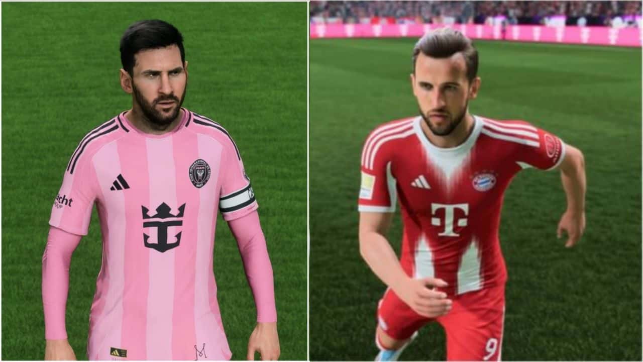 شبیهسازی لیونل مسی با پیراهن اینتر میامی و هری کین با پیراهن بایرن مونیخ در EA FC 26