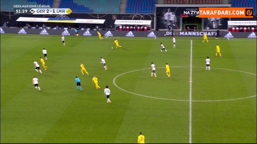 3 ضربه بازیکنان اوکراین که به تیرک دروازه آلمان برخورد کرد (آلمان 3-1 اوکراین)