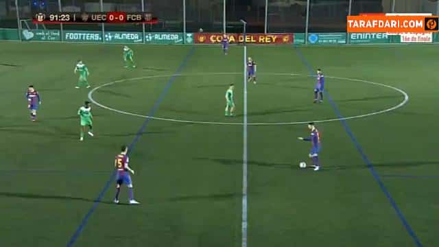 گل دیدنی عثمان دمبله به کورنیا (کورنیا 0-1 بارسلونا)