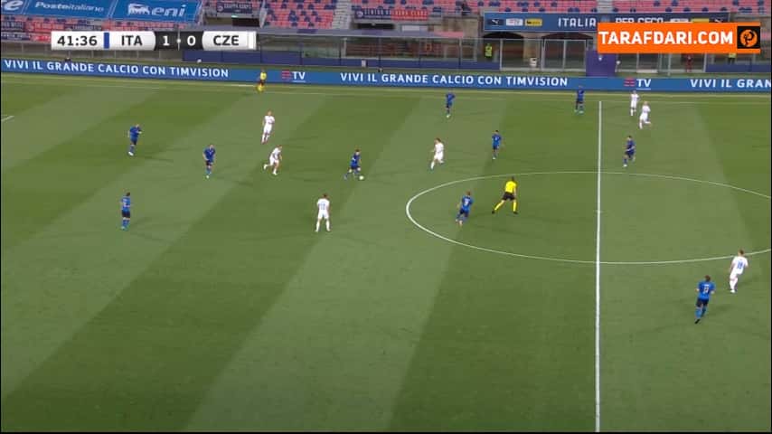 گل نیکولو بارلا به چک (ایتالیا 2-0 جمهوری چک)