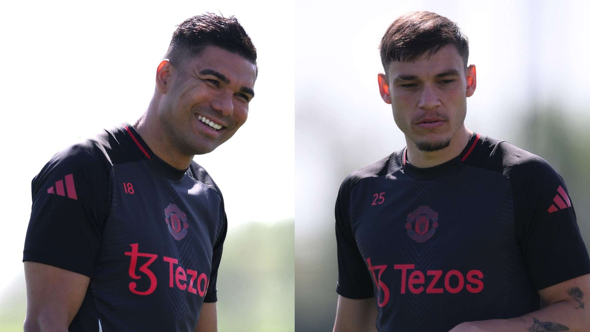 مانوئل اوگارته و کاسمیرو در تمرینات منچستریونایتد