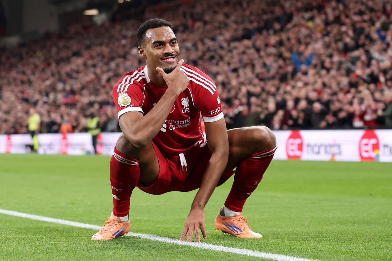 شادی گل رایان خرافنبرخ - ورزشگاه آنفیلد - لیگ برتر انگلیس