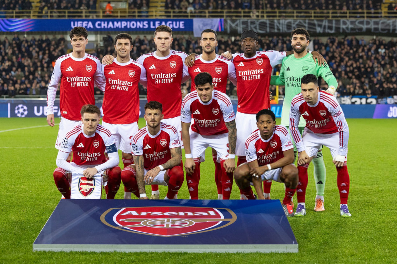 عکس تیمی آرسنال در بازی مقابل بروخه در لیگ قهرمانان 26-2025