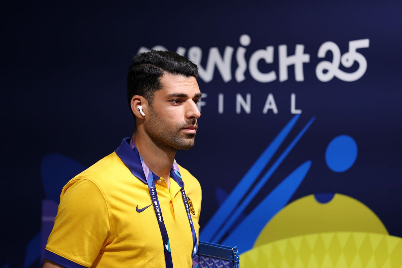 مهدی طارمی مهاجم ایرانی اینتر پیش از دیدار فینال لیگ قهرمانان