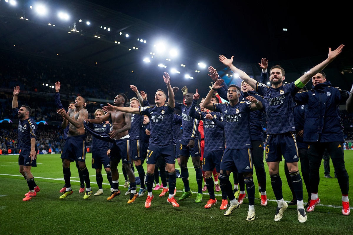 جشن بازیکنان رئال مادرید در صعود به مرحله نیمه نهایی