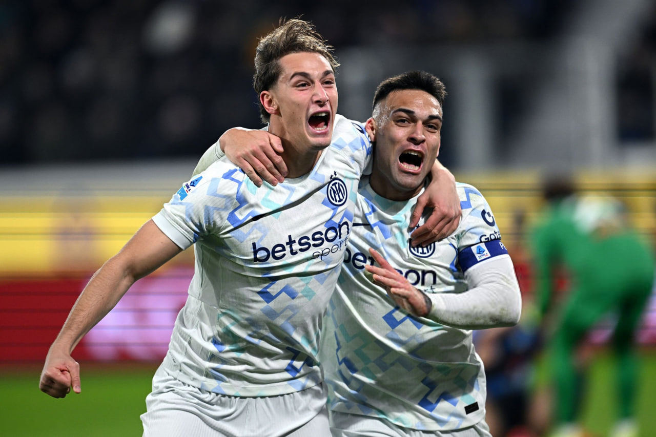 خوشحالی پس از گل لائوتارو مارتینز در بازی اینتر و آتالانتا