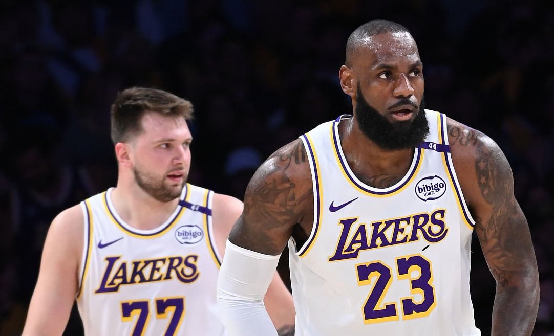 لبران جیمز - لوکا دانچیچ - بسکتبال NBA - لس آنجلس لیکرز