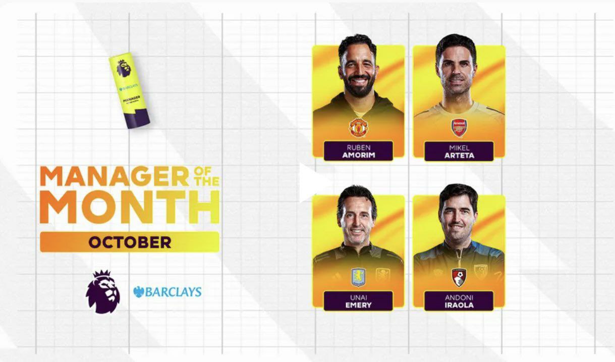 نامزدهای بهترین سرمربی ماه اکتبر 2025 لیگ برتر انگلیس