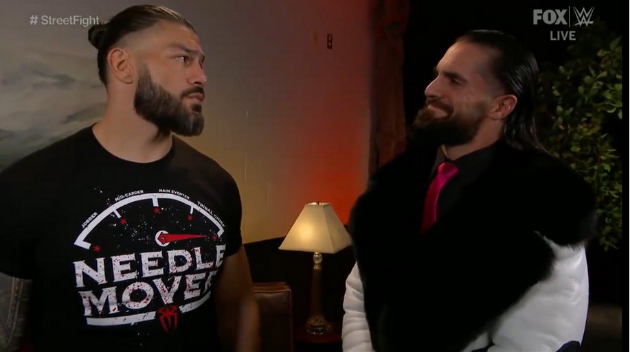 رومن رینز و سث رالینز در شوی کشتی کج راو از wwe