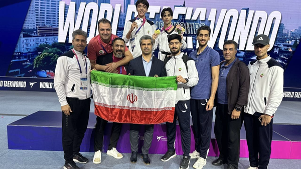 عکس از تیم ملی تکواندوی مردان ایران در مسابقات قهرمانی جهان