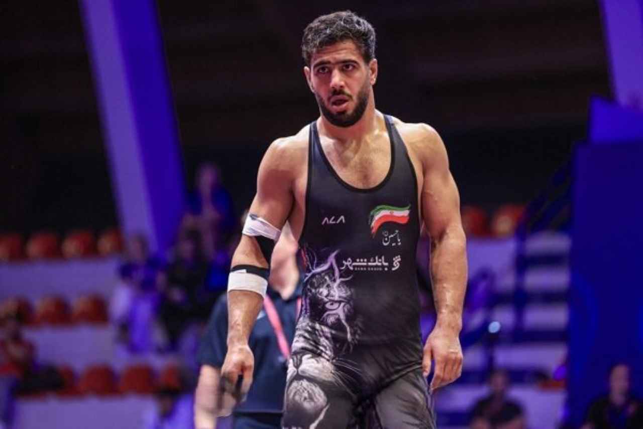 عکس از امیرحسین فیروزپور آزادکار وزن ۹۲ کیلوگرم ایران در قهرمانی جهان ۲۰۲۵