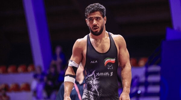 عکس از امیرحسین فیروزپور ‌کشتی‌گیر وزن ۹۲ کیلوگرم آزاد ایران