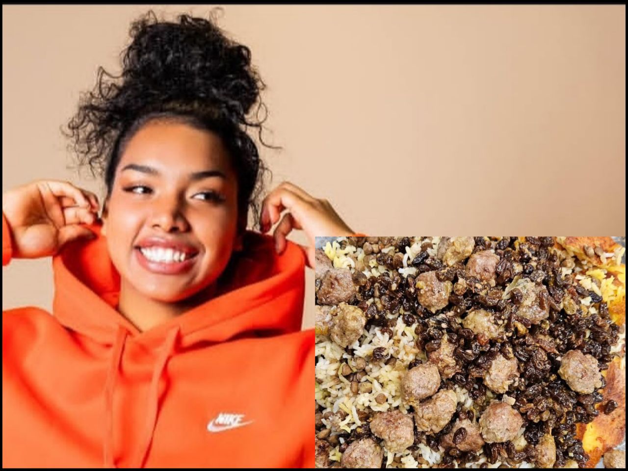 عکس از چیا ریل ویتستت بازیکن تیم بسکتبال زنان استقلال و عدس پلو