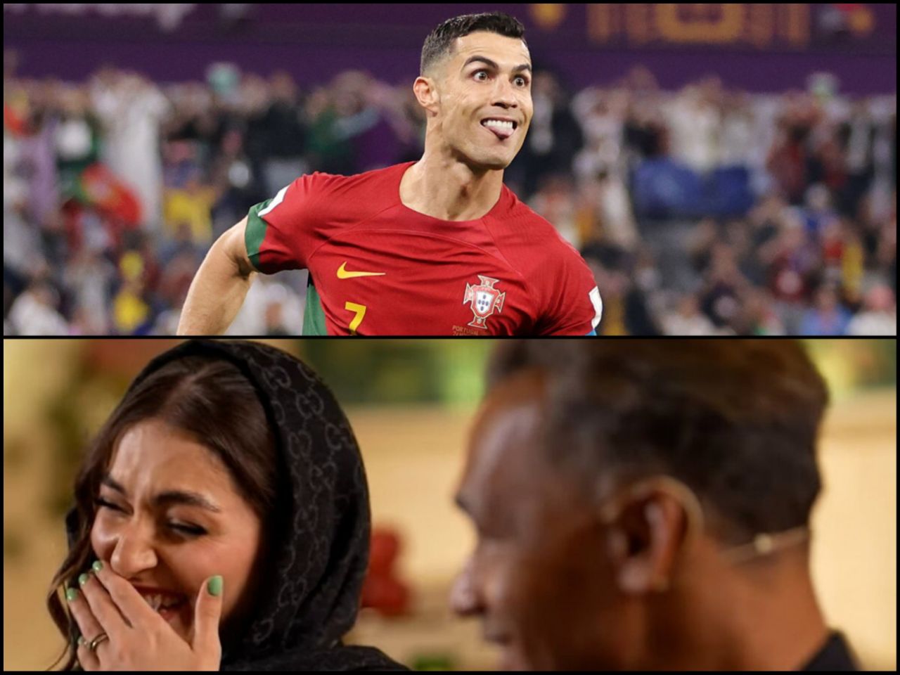 کریستیانو رونالدو - شیدا مقصودلو و ژوزه مورایس عکس از کریستیانو رونالدو و تیم ملی پرتغال در جام جهانی ۲۰۲۲ و ژوزه مورایس و شیدا مقصودلو در سپاهان ۱۴۰۳