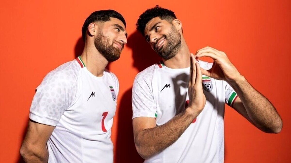 عکس از مهدی طارمی و علیرضا جهانبخش در فوتوشات‌های تیم ملی در جام جهانی ۲۰۲۲