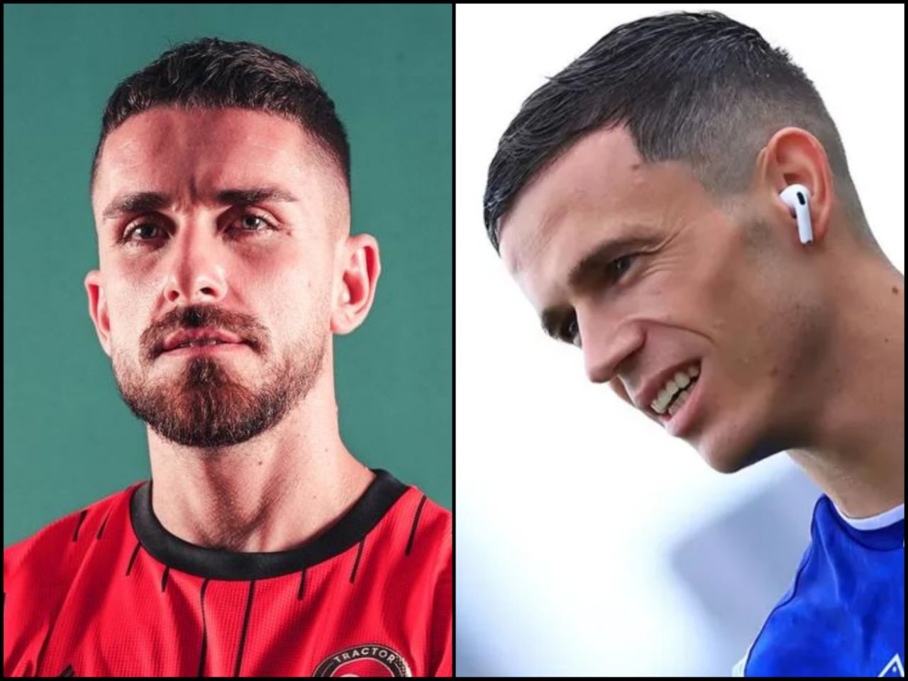 عکس از یاسر آسانی و رگی لوشکیا بازیکنان آلبانیایی استقلال و تراکتور