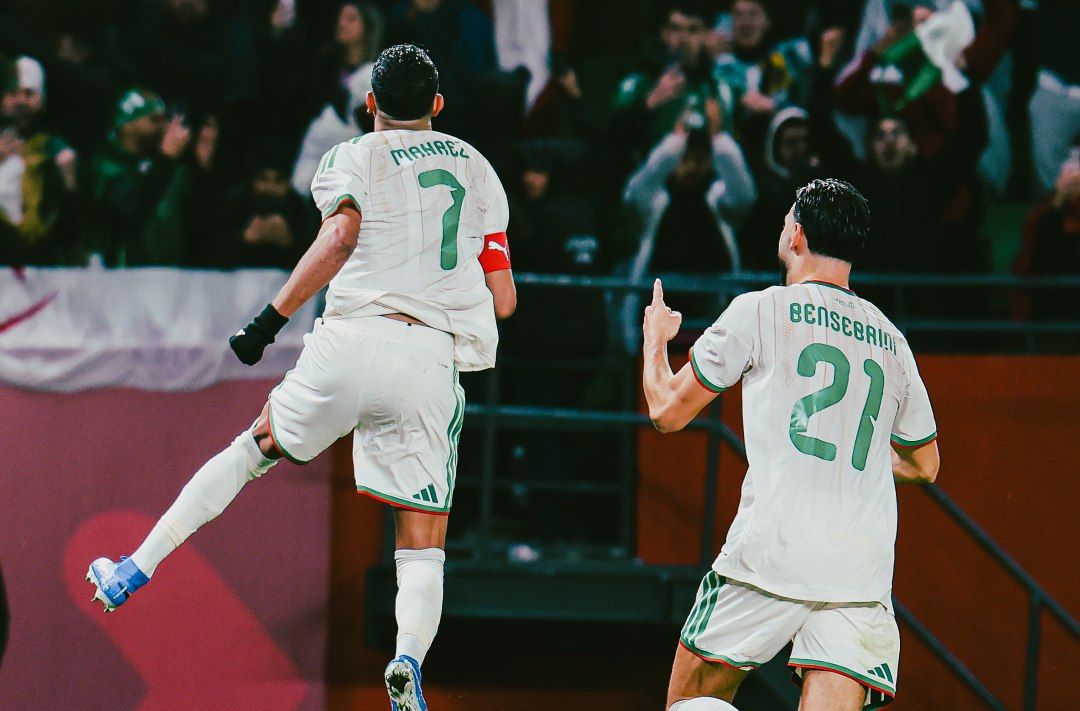 خوشحالی پس از گل ریاض محرز 