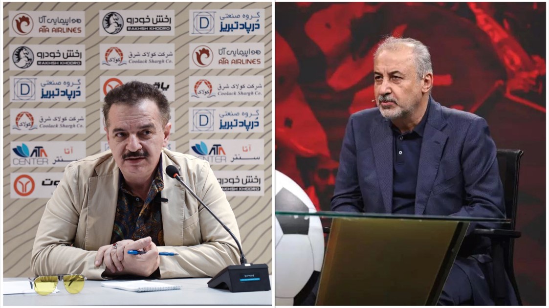 محمدرضا زنوزی مالک باشگاه تراکتور آذربایجان و رضا درویش مدیرعامل باشگاه پرسپولیس تهران