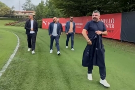 حضور سرمربی تیم ملی ایتالیا در تمرینات میلان