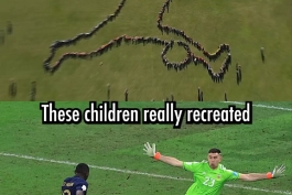 بازسازی سیو ماندگار امیلیانو مارتینز در فینال جام جهانی 2022 توسط کودکان / فیلم