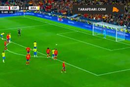 گل پاکتا به برزیل از روی نقطه پنالتی در ثانیه های پایانی (اسپانیا 3-3 برزیل)