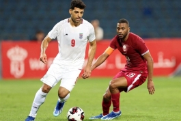 مهدی طارمی بازیکن تیم ملی ایران در دیدار با قطر