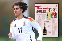 عکس آدین لیچینا وینگر تیم ملی جوانان آلمان روی صفحه روزنامه گاتزتا