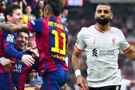 محمد صلاح در پیراهن لیورپول و مثلث MSN بارسلونا