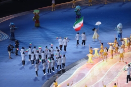 مراسم افتتاحیه و رژه کاروان ایران در بازی های آسیایی هانگژو / گزارش تصویری