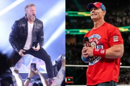 جان سینا و اج، ستارگان کشتی کج که به ترتیب در wwe و aew هستند.