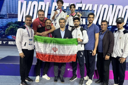 عکس از تیم ملی تکواندوی مردان ایران در مسابقات قهرمانی جهان