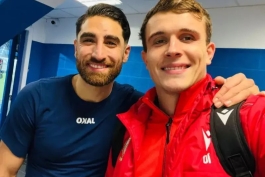 عکس از علیرضا جهانبخش و دنیس اکرت، بازیکنان ایرانی لیگ بلژیک