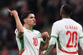 عکس از خوشحالی بعد از گل براهیم دیاز در جام ملت‌های آفریقا