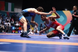 عکس از رحمان عموزاد کشتی‌گیر ایرانی بازی‌های کشورهای اسلامی