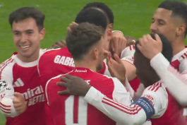 شادی بازیکنان آرسنال برابر اینتر 