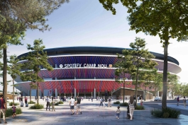 رونمایی باشگاه بارسلونا از نمای بیرونی ورزشگاه نیوکمپ پس از بازسازی