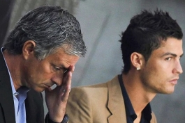 کریستیانو رونالدو و ژوزه مورینیو روی نیمکت رئال مادرید 