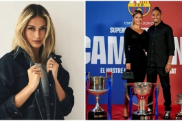 رافینیا و همسرش در بازی سوپرجام اسپانیا میان رئال مادرید و بارسلونا