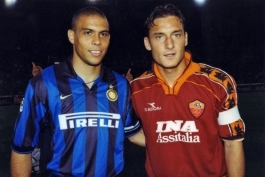 رونالدو نازاریو و فرانچسکو توتی در پیراهن اینتر و رم