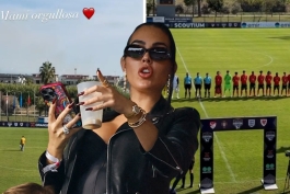 جورجینا رودریگز، در حال تماشای مسابقات نوجوانان 