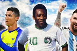 تصویری از پله، لیونل مسی و کریستیانو رونالدو در کنار هم