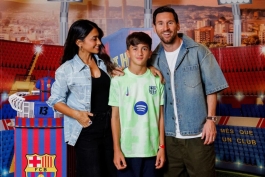 لیونل مسی در مراسم جشن تولد پسرش