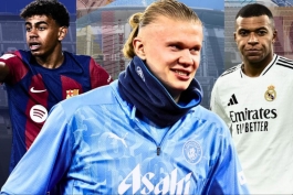 کیلیان امباپه، مهاجم رئال مادرید - لامین یامال، مهاجم بارسلونا - ارلینگ هالند، مهاجم منچسترسیتی 