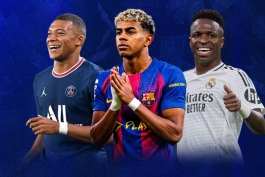 لامین یامال، وینگر بارسلونا - وینیسیوس جونیور، وینگر رئال مادرید - کیلیان امباپه با پیراهن پاری سن ژرمن 