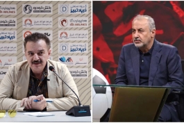 محمدرضا زنوزی مالک باشگاه تراکتور آذربایجان و رضا درویش مدیرعامل باشگاه پرسپولیس تهران