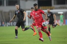 شهریار مغانلو مهاجم سابق پرسپولیس تهران در بازی با گوا هند - لیگ برتر ایران