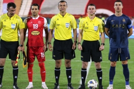 وحید امیری مهاجم پرسپولیس تهران - کریستیانو رونالدو مهاجم تیم النصر عربستان و تیم ملی پرتغال بازیکن سابق رئال مادرید، منچستریونایتد و یوونتوس - لیگ برتر ایران - لیگ برتر ایران